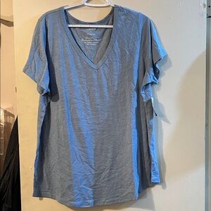 Torrid Slate Blue V-Neck Short Sleeve Top